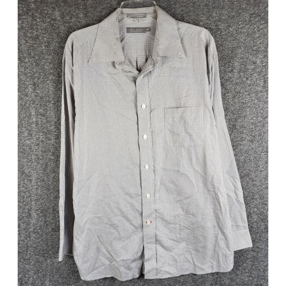 Daniel Cremieux Button Down Mens XL Signature Collection Grey Micro Check EUC
